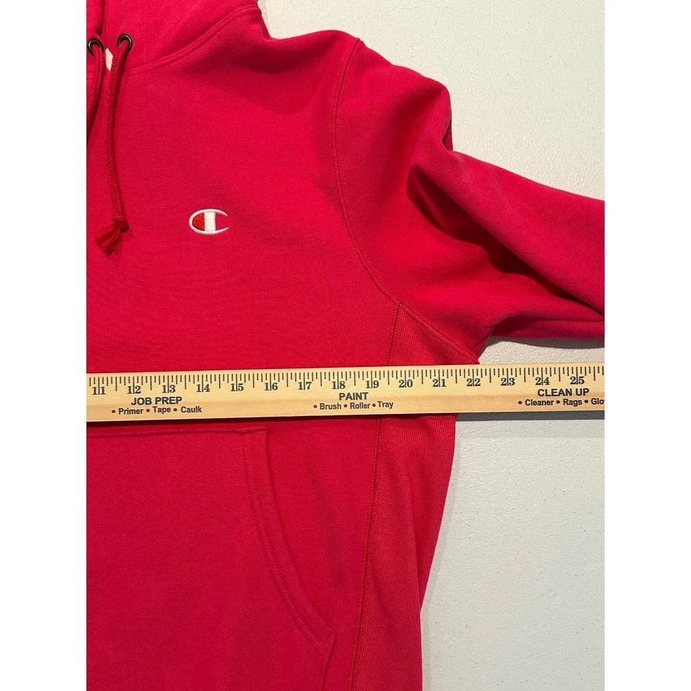 Champion Reverse Weave Magenta Pink Hoodie Sweatshirt Men's Sz Small Embroidered